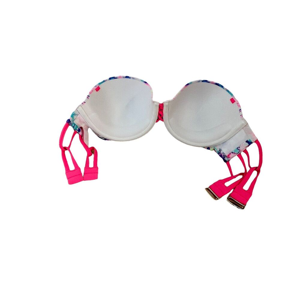 Victoria's Secret Halter Bikini Top Swimsuit‎ 34D Underwire Floral Beach Swim - Picture 6 of 7